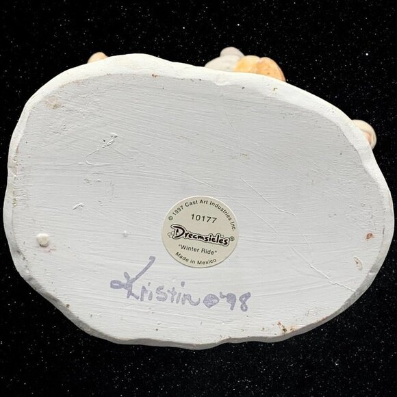 Vintage Dreamcicles Cast Art “Winter Ride” Figurine 5”T 4”W - Picture 5 of 5